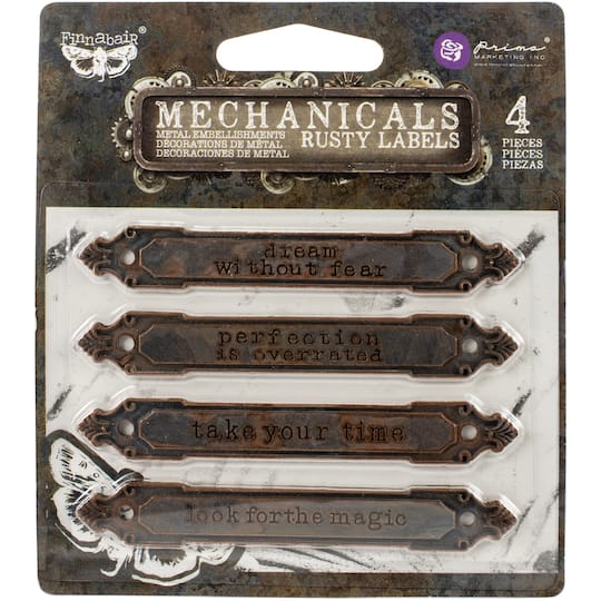 Finnabair&#xAE; Mechanicals Rusty Labels Metal Embellishments
